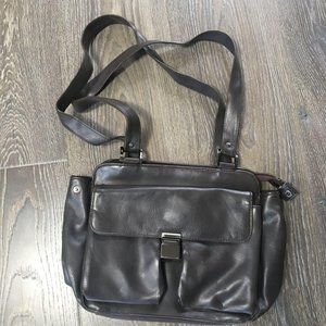 Jaclyn Smith Faux Leather Shoulder Bag Brown Zip